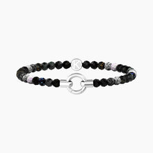 Carica l&#39;immagine nel visualizzatore di Gallery, Bracciale da donna  in acciaio con agata nera striata MAMANONMAMA Kidult 732203
