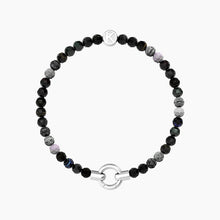 Carica l&#39;immagine nel visualizzatore di Gallery, Bracciale da donna  in acciaio con agata nera striata MAMANONMAMA Kidult 732203
