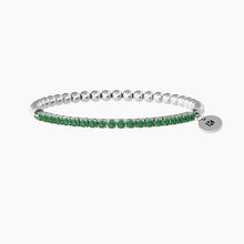 Carica l&#39;immagine nel visualizzatore di Gallery, Bracciale Elastico Da Donna Con Sfere Lucide E Smeraldi Sintetici Kidult 732207
