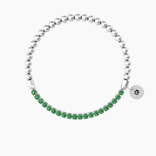 Carica l&#39;immagine nel visualizzatore di Gallery, Bracciale Elastico Da Donna Con Sfere Lucide E Smeraldi Sintetici Kidult 732207
