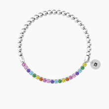 Carica l&#39;immagine nel visualizzatore di Gallery, Bracciale Elastico Con Sfere Lucide E Zirconi Multicolor Kidult 732209
