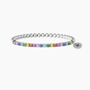 Bracciale Elastico Con Sfere Lucide E Zirconi Multicolor Kidult 732209