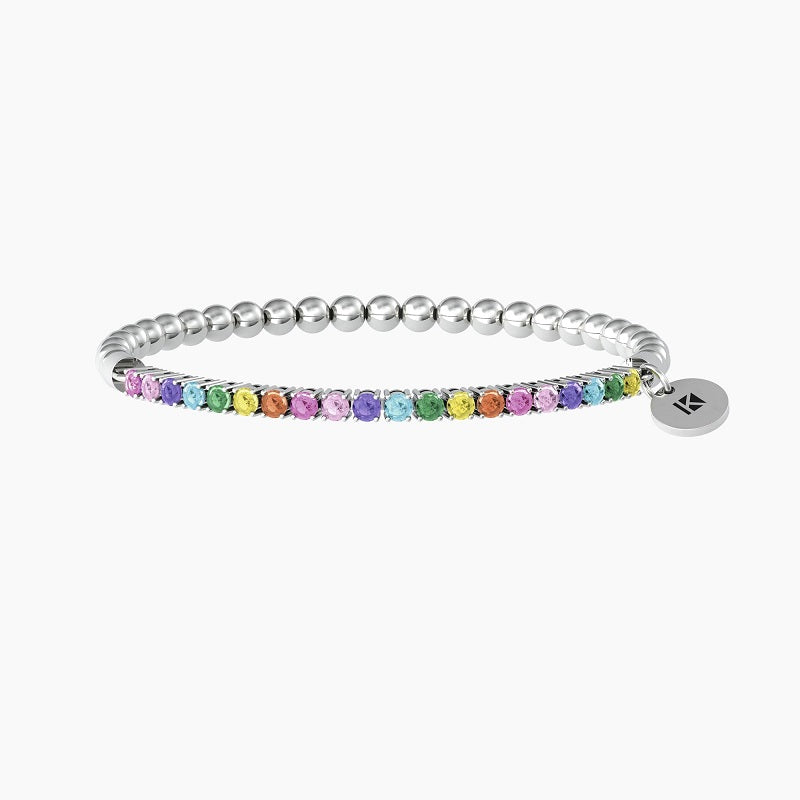 Bracciale Elastico Con Sfere Lucide E Zirconi Multicolor Kidult 732209