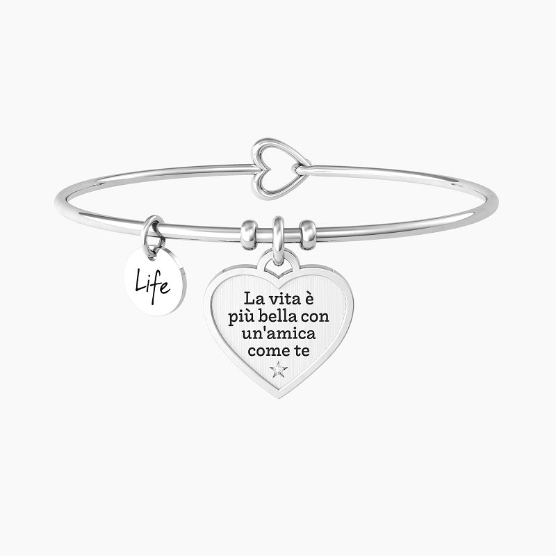 Women's Rigid Bracelet With Heart Pendant Kidult 732224