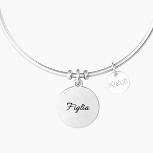 Bracciale Rigido Da Donna Con Ciondolo E Frase Figlia Kidult 732230