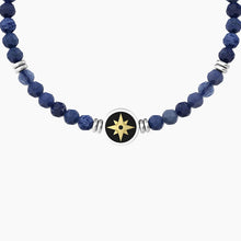 Cargar imagen en el visor de la galería, Pulsera De Hombre Elástica Con Ágata Azul Y Rosa De Los Vientos Kidult 732238
