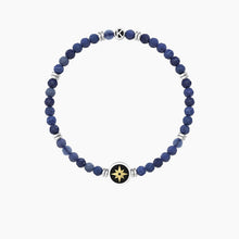 Cargar imagen en el visor de la galería, Pulsera De Hombre Elástica Con Ágata Azul Y Rosa De Los Vientos Kidult 732238
