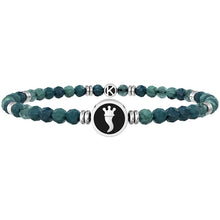 Cargar imagen en el visor de la galería, Pulsera de hombre Kidult con ágata verde 732239
