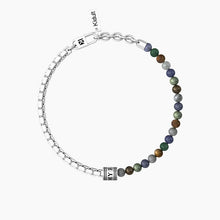 Cargar imagen en el visor de la galería, Pulsera De Hombre Con Cadena Y Piedras Naturales Multicolor Kidult 732248
