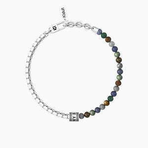 Pulsera De Hombre Con Cadena Y Piedras Naturales Multicolor Kidult 732248