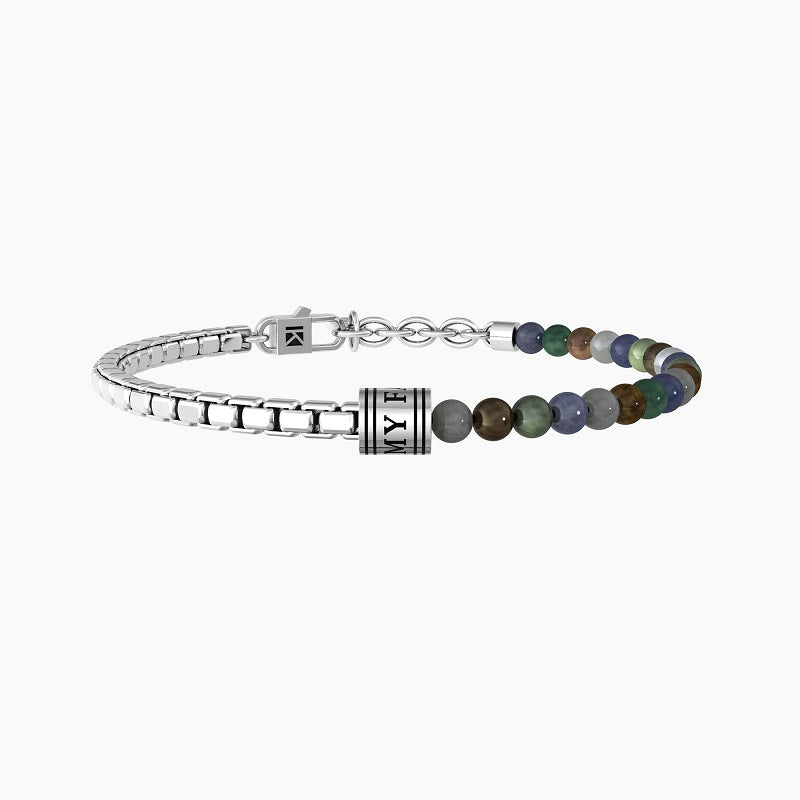 Pulsera De Hombre Con Cadena Y Piedras Naturales Multicolor Kidult 732248