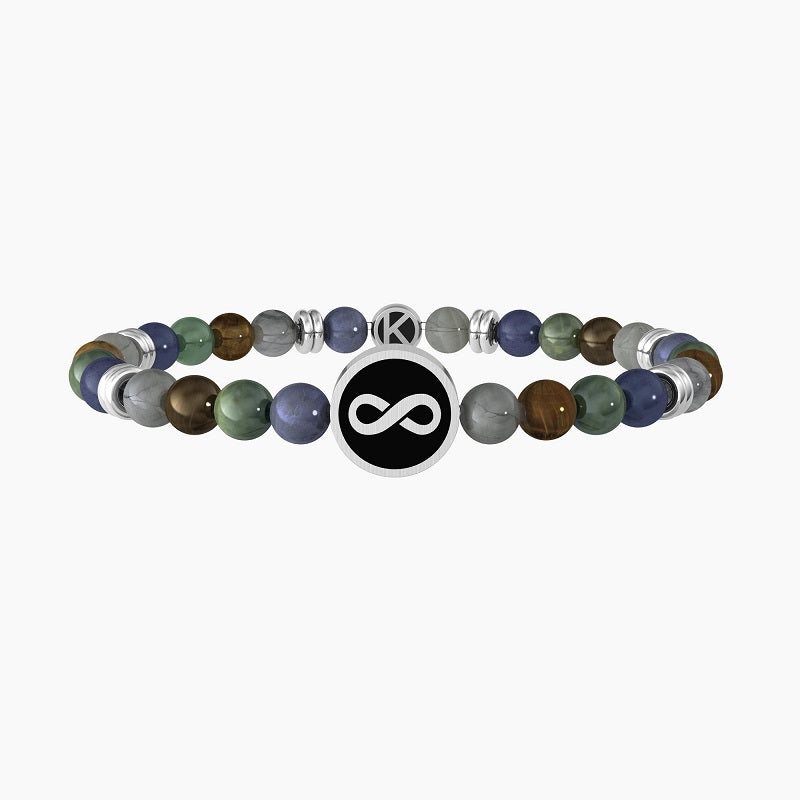 Pulsera De Hombre Con Piedras Naturales E Infinito Kidult 732259