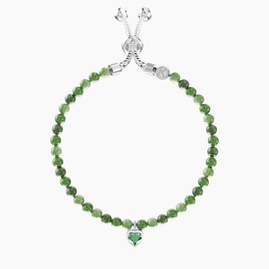 Bracciale regolabile da donna con diaspro verde Energy Stone 732277