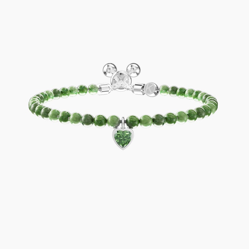 Bracciale regolabile da donna con diaspro verde Energy Stone 732277