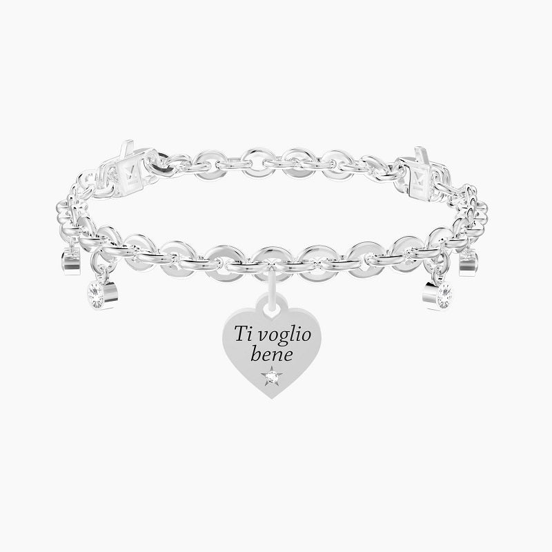 Bracciale regolabile da donna con ciondolo cuore Love Kidult 732278