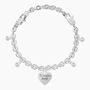 Bracciale regolabile da donna con ciondolo cuore Love Kidult 732278