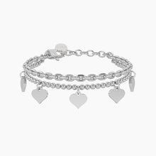 Cargar imagen en el visor de la galería, Bracciale da donna con catena forzatina e sfere con cuore Kidult Love 732327
