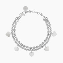 Carica l&#39;immagine nel visualizzatore di Gallery, Bracciale da donna con catena forzatina e sfere con cuore Kidult Love 732327
