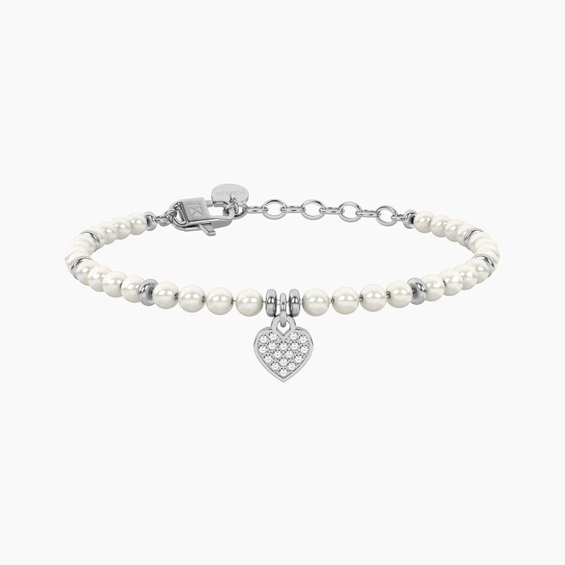 Bracciale da donna con perle e cuore Kidult Family 732334