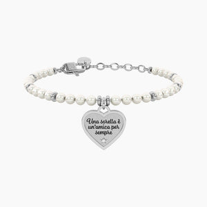 Bracciale da donna con perle e ciondolo cuore per sorella Kidult Family 732337