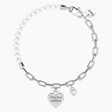 Cargar imagen en el visor de la galería, Bracciale da donna in acciaio con perle e zircone One in a million 732350
