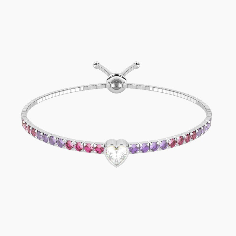 Bracciale tennis da donna in acciaio con cuore 732351