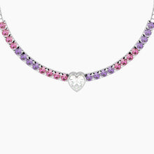 Carica l&#39;immagine nel visualizzatore di Gallery, Bracciale tennis da donna in acciaio con cuore 732351
