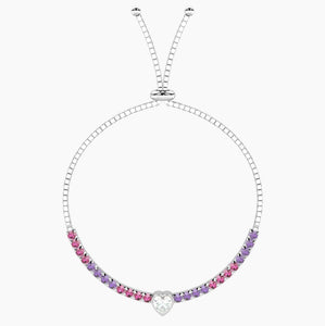 Bracciale tennis da donna in acciaio con cuore 732351