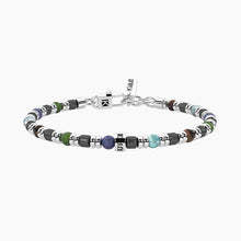 Cargar imagen en el visor de la galería, Bracciale da uomo in acciaio con pietre multicolore Kidult 732355
