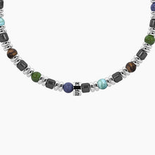 Cargar imagen en el visor de la galería, Bracciale da uomo in acciaio con pietre multicolore Kidult 732355
