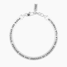 Cargar imagen en el visor de la galería, Bracciale da uomo in acciaio con frase kidult 732357
