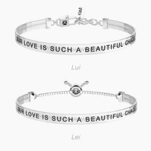 Cargar imagen en el visor de la galería, Coppia di bracciali elastici per lui e lei con frase Kidult 732358
