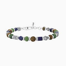 Cargar imagen en el visor de la galería, Bracciale da uomo in acciaio con pietre multicolor Kidult 732372
