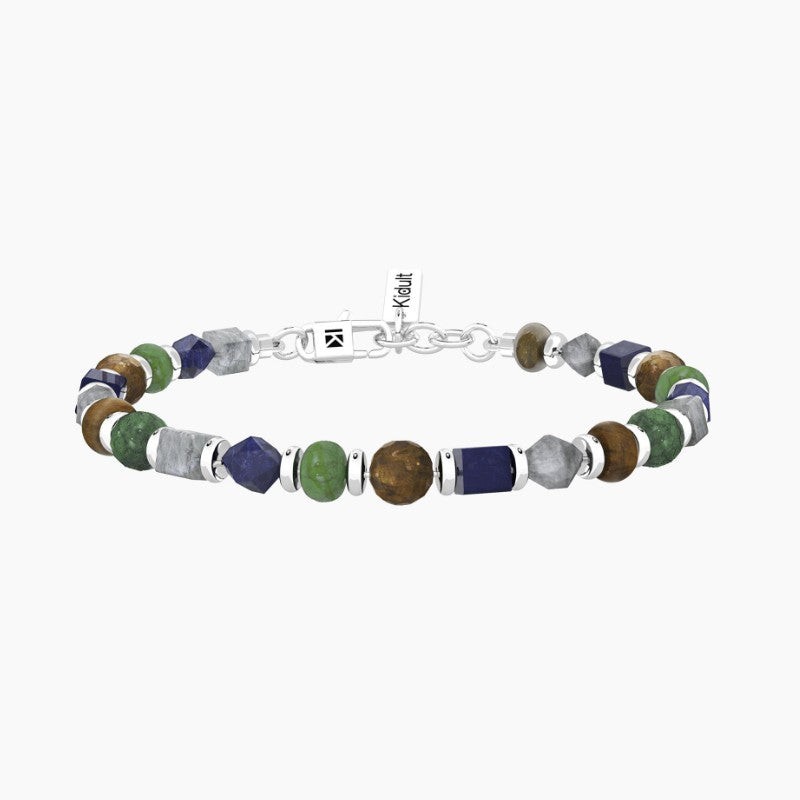 Bracciale da uomo in acciaio con pietre multicolor Kidult 732372
