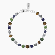 Cargar imagen en el visor de la galería, Bracciale da uomo in acciaio con pietre multicolor Kidult 732372
