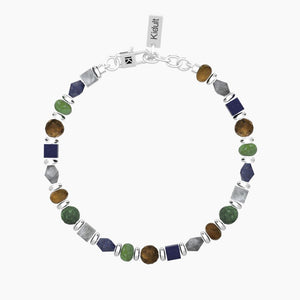 Bracciale da uomo in acciaio con pietre multicolor Kidult 732372