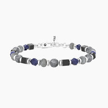 Cargar imagen en el visor de la galería, Bracciale da uomo in acciaio con pietre multicolor Kidult 732373
