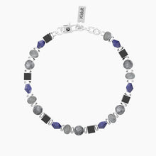 Cargar imagen en el visor de la galería, Bracciale da uomo in acciaio con pietre multicolor Kidult 732373
