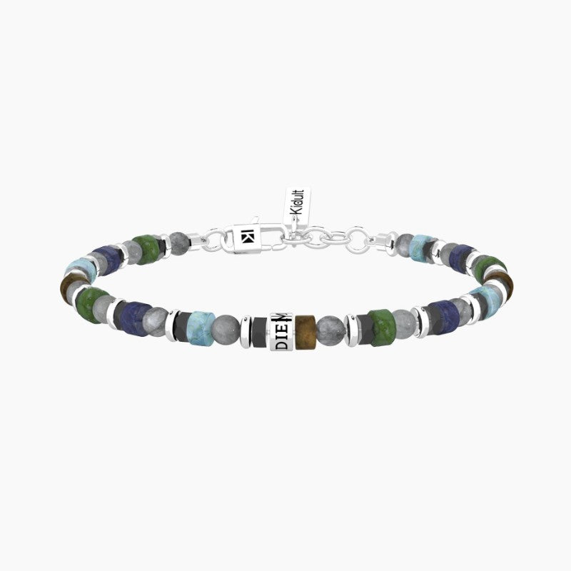 Braccialeda uomo in acciaio con pietre multicolor Kidult 732374