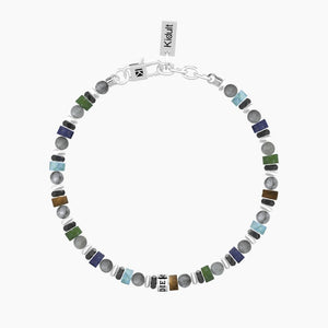 Braccialeda uomo in acciaio con pietre multicolor Kidult 732374