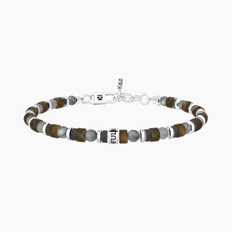 Bracciale da uomo in acciaio con pietre multicolor Kidult 732375
