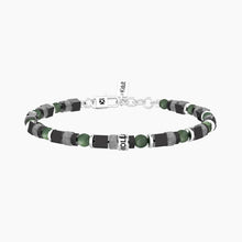 Cargar imagen en el visor de la galería, Bracciale da uomo in acciaio con pietre multicolor Kidult 732377
