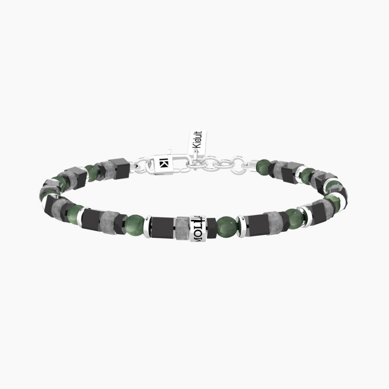 Bracciale da uomo in acciaio con pietre multicolor Kidult 732377