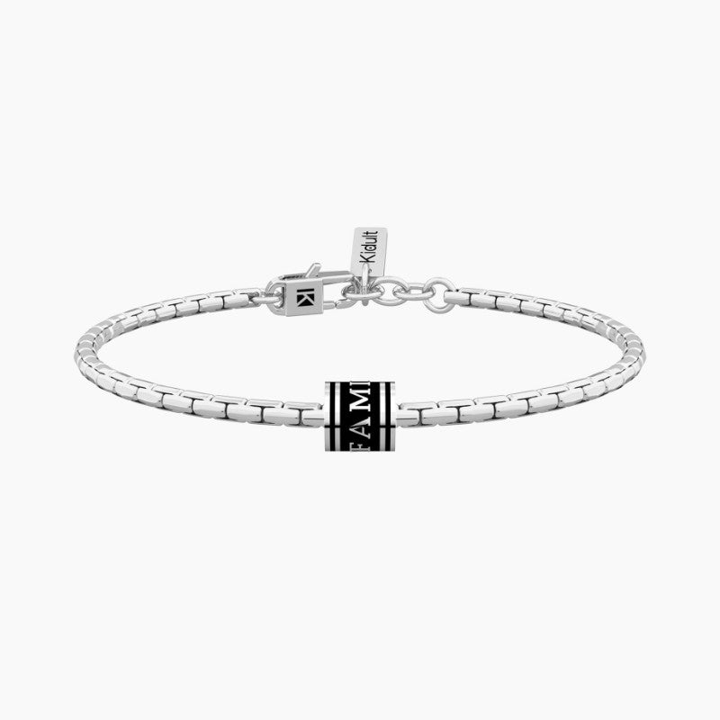 Bracciale da uomo in acciaio con scritta famiglia Kidult 732378