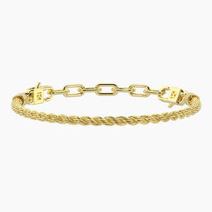 Bracciale da donna componibile in acciaio dorato con catena corda KIdult 732381