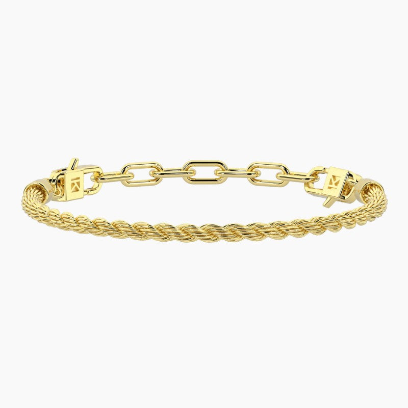Bracciale da donna componibile in acciaio dorato con catena corda KIdult 732381