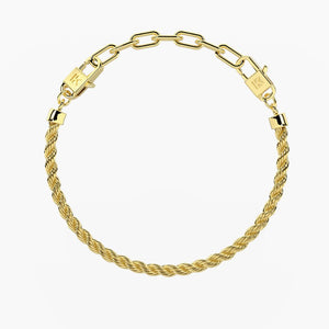 Bracciale da donna componibile in acciaio dorato con catena corda KIdult 732381