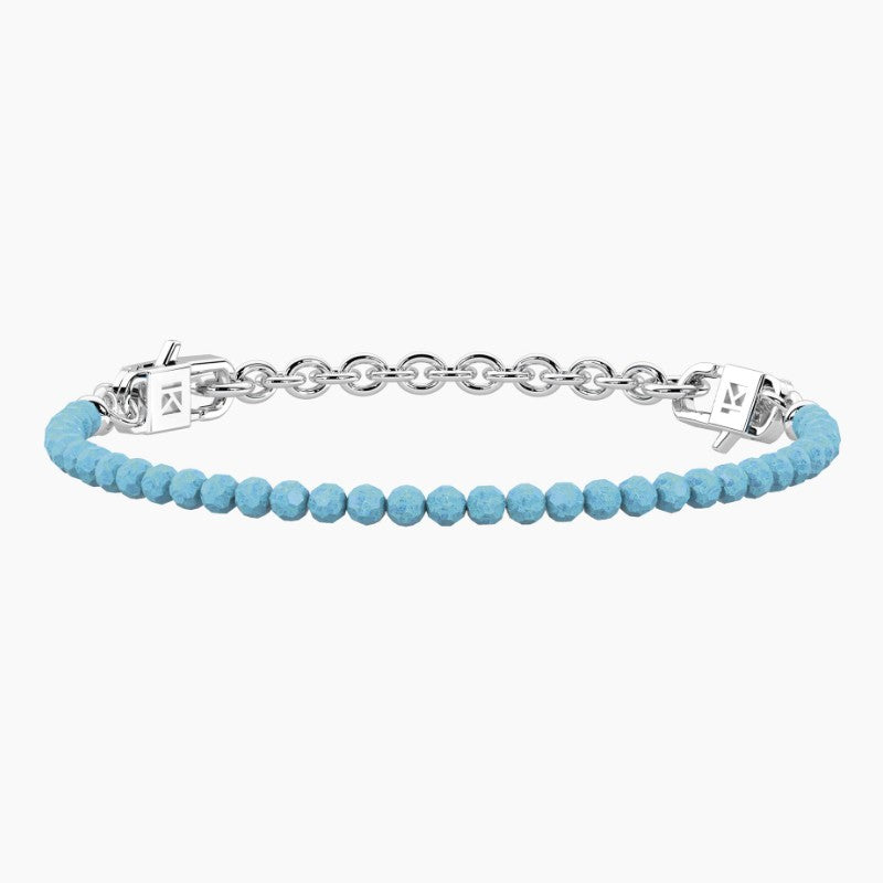 Bracciale da donna componibile in acciaio con zirconi acquamarina Kidult 732384
