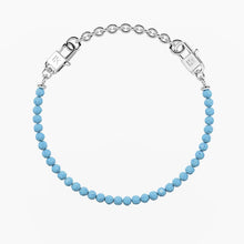 Load image into Gallery viewer, Bracciale da donna componibile in acciaio con zirconi acquamarina Kidult 732384
