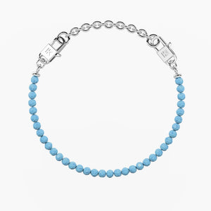 Bracciale da donna componibile in acciaio con zirconi acquamarina Kidult 732384